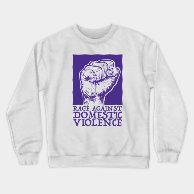 Rage Against Domestic Violence Purple Vibe Crewneck Sweatshirt by Wulfland Arts